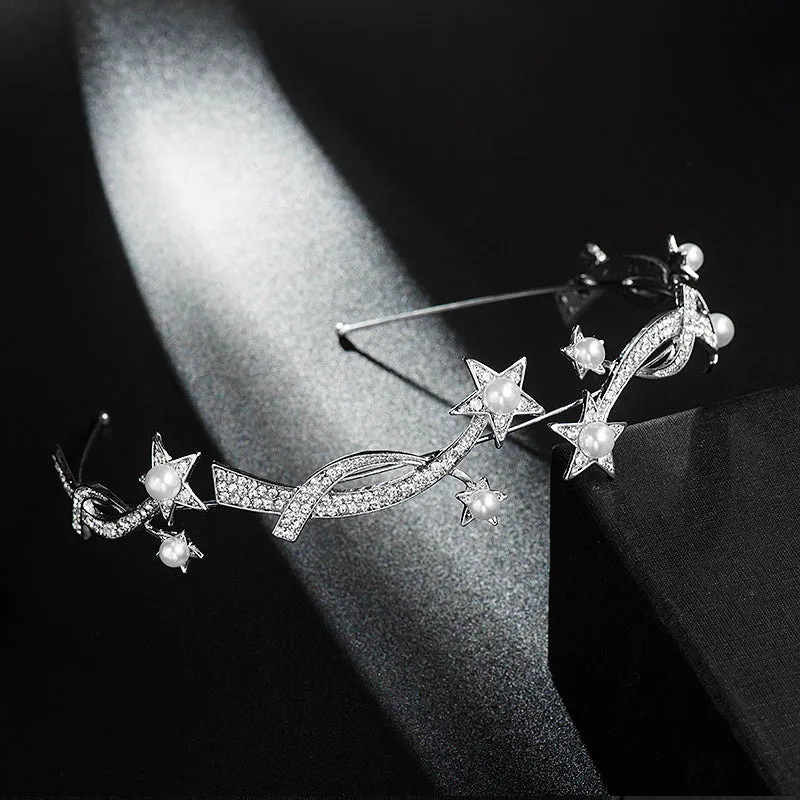 New Princess XINGX bridal crown headband alloy wave shape electroplated finish 28cm long 3.5cm wide default colour