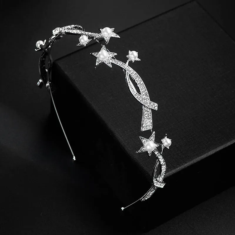 New Princess XINGX bridal crown headband alloy wave shape electroplated finish 28cm long 3.5cm wide default colour