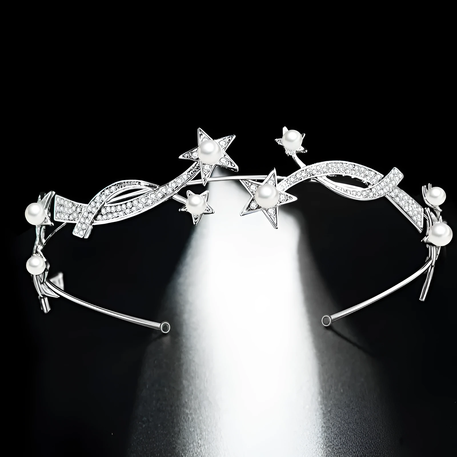 New Princess XINGX bridal crown headband alloy wave shape electroplated finish 28cm long 3.5cm wide default colour