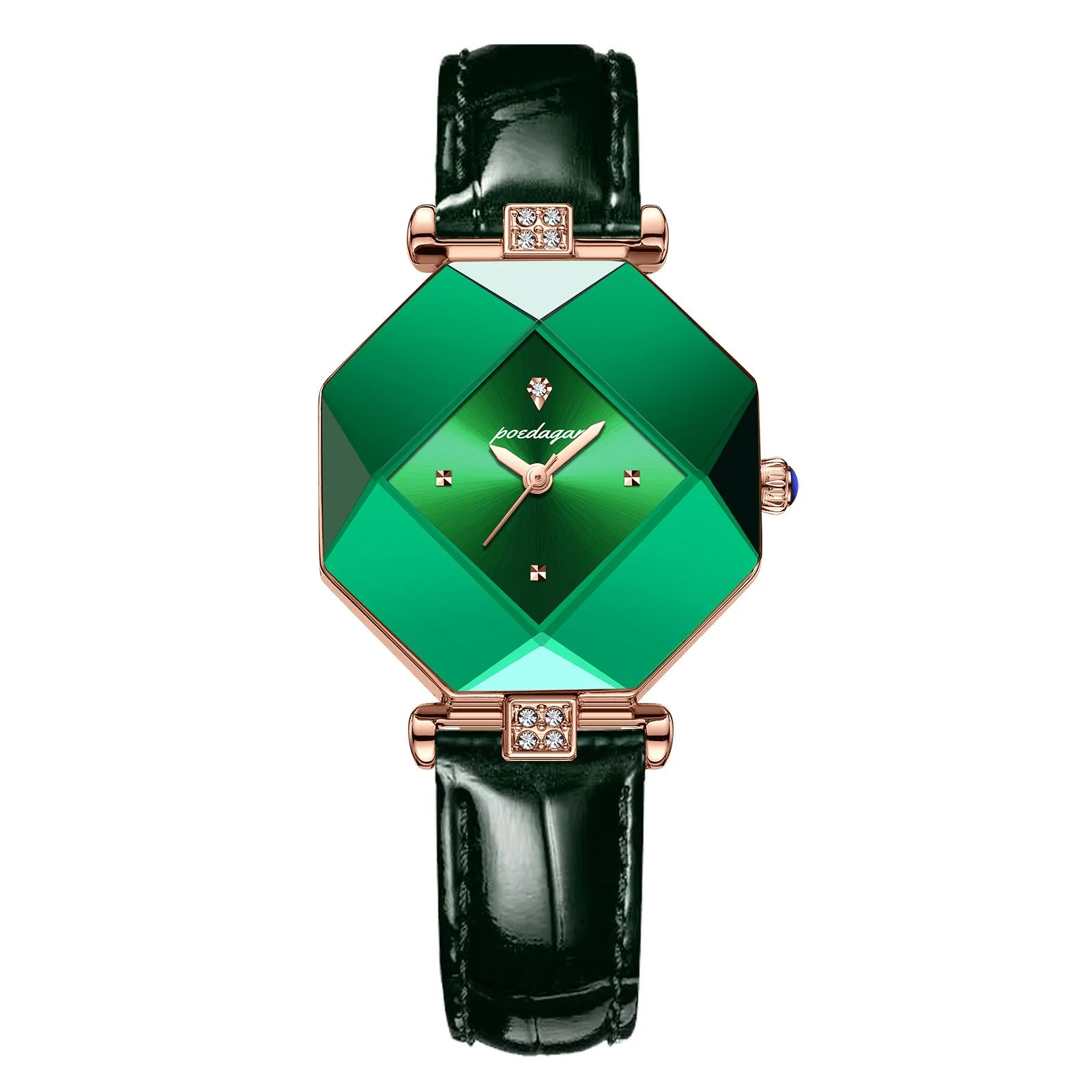 Ladies waterproof quartz watch with rectangle 30mm dial, stainless steel band, mineral glass mirror, and butterfly buckle