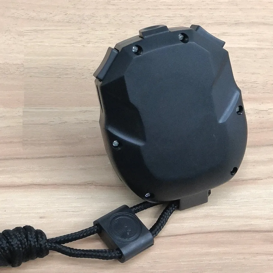 Two black multi-functional outdoor fitness stopwatch with display, 83x65x23mm ABS plastic timer for running and ball sports
