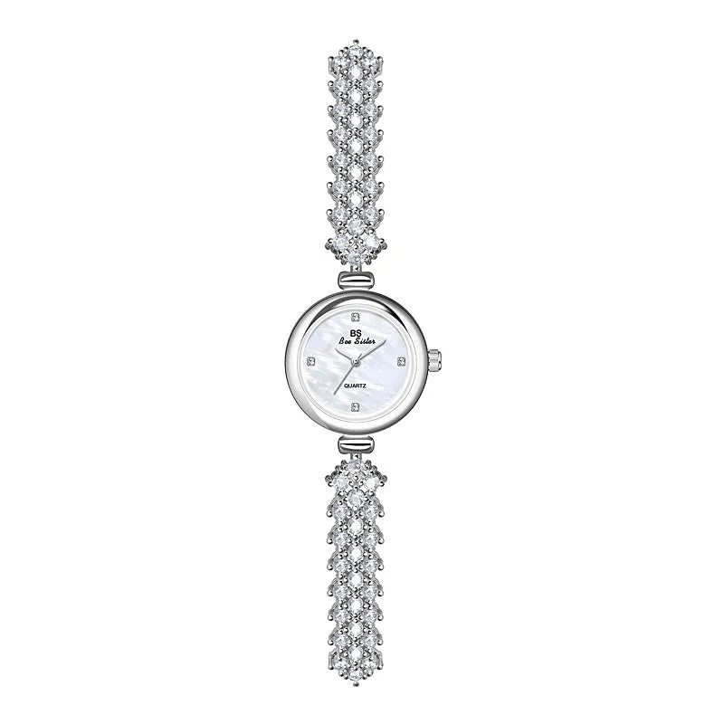 Mermaid light luxury diamond small chain watch in gold or silver with 7mm thickness and mineral glass mirror