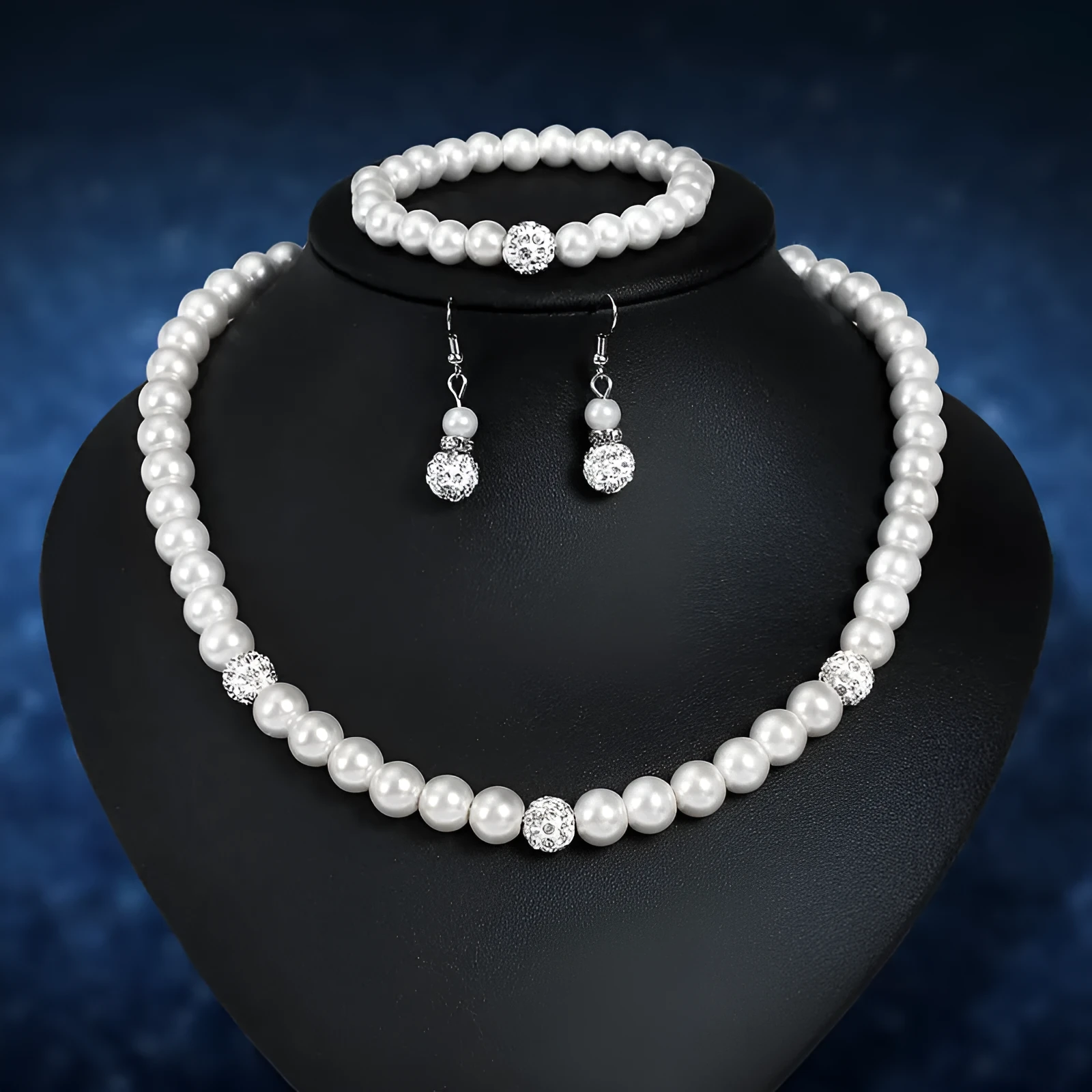 Classic Xiangbala bride wedding jewellery set of three pieces including ring necklace and earrings