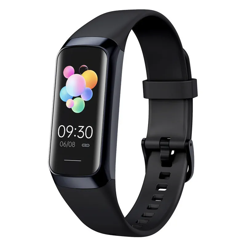 C60 smart watch with 1.1-inch MOLED display showing health data on wrist with black TPU band