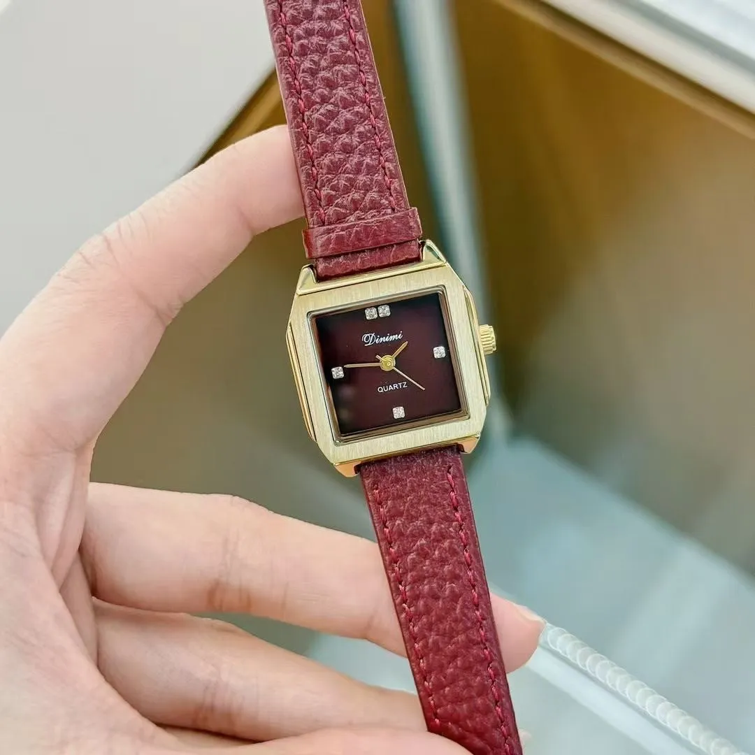Alloy Chinese style women's wristwatch with 8mm thick case, showing choice of dial designs like octagonal or diamond.