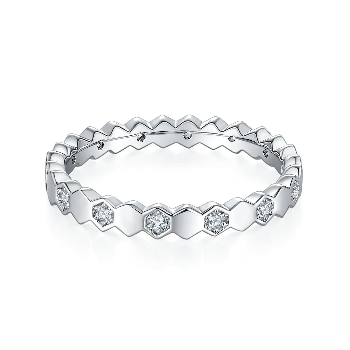 Bee Dance moissanite wedding ring set S925 silver platinum-plated with GRA certificate in gift box, sizes 5-9