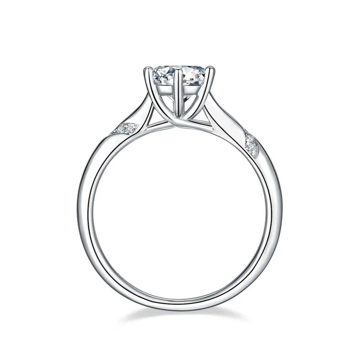Snow Of The Soul 1 carat moissanite wedding ring set S925 silver platinum plated with GRA certificate gift box