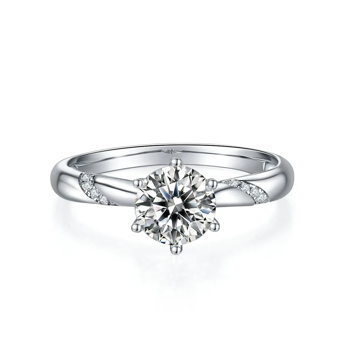 Snow Of The Soul 1 carat moissanite wedding ring set S925 silver platinum plated with GRA certificate gift box