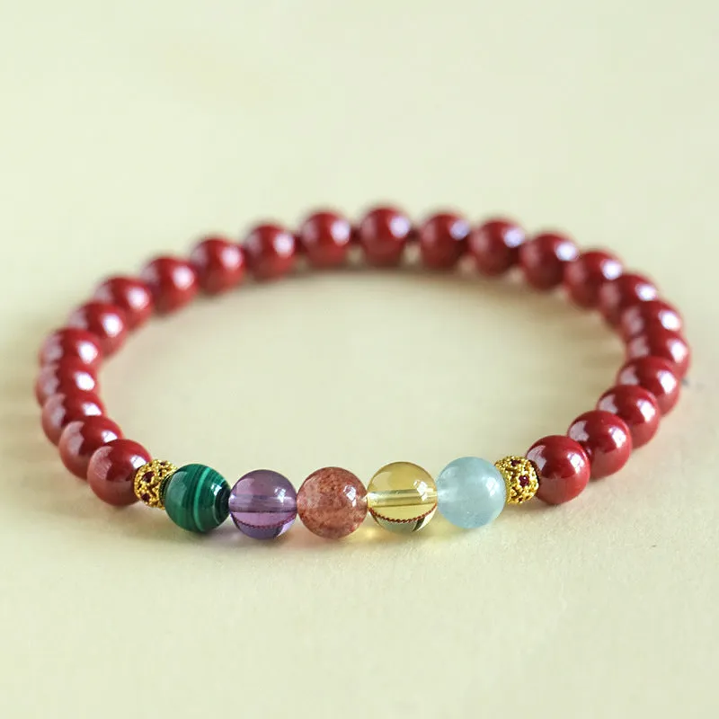 Handmade purple gold sand crystal bead bracelet on a wrist, showing 6mm bead size option.
