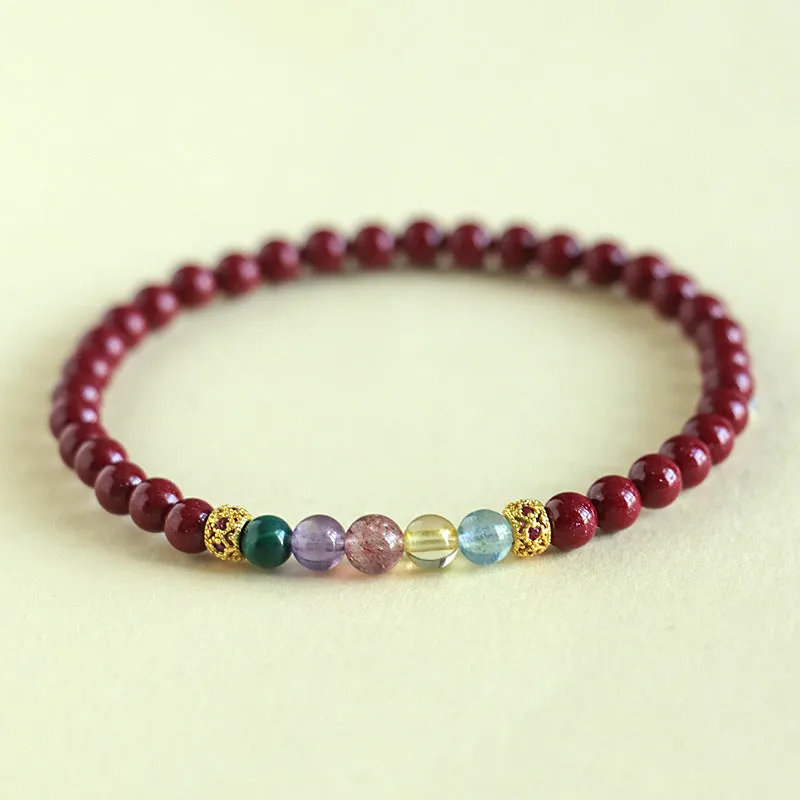 Handmade purple gold sand crystal bead bracelet on a wrist, showing 6mm bead size option.