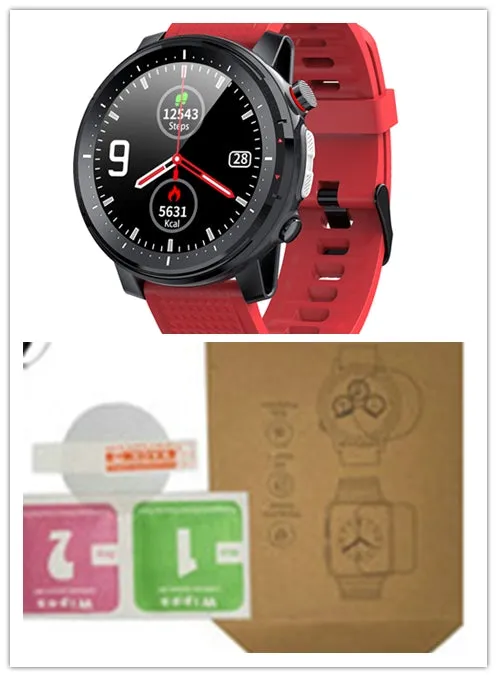 Smart bracelet watch with 1.3 inch screen alloy case and black strap on wrist