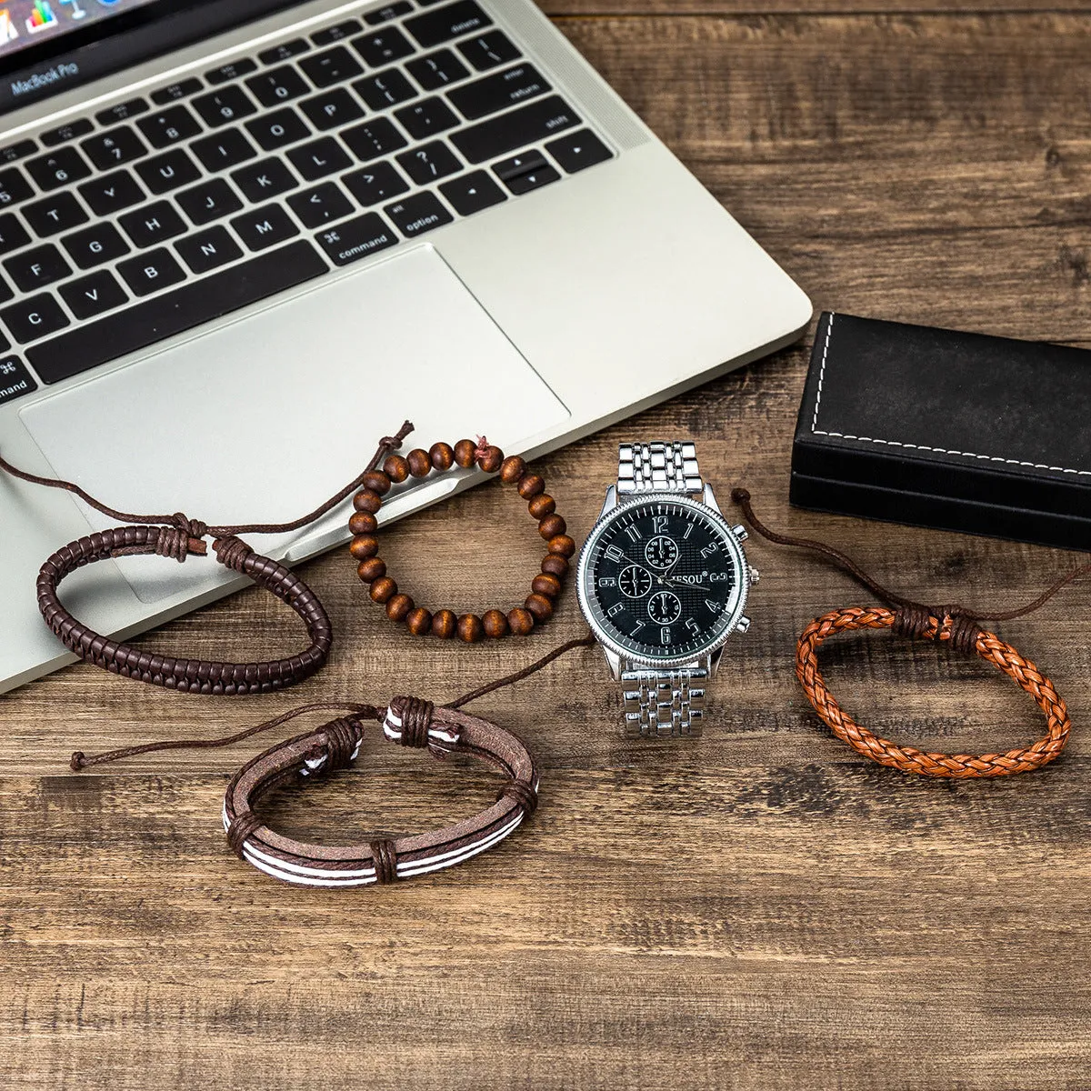 Steel band sport quartz watch with silver alloy case, stainless steel strap, and single fold buckle
