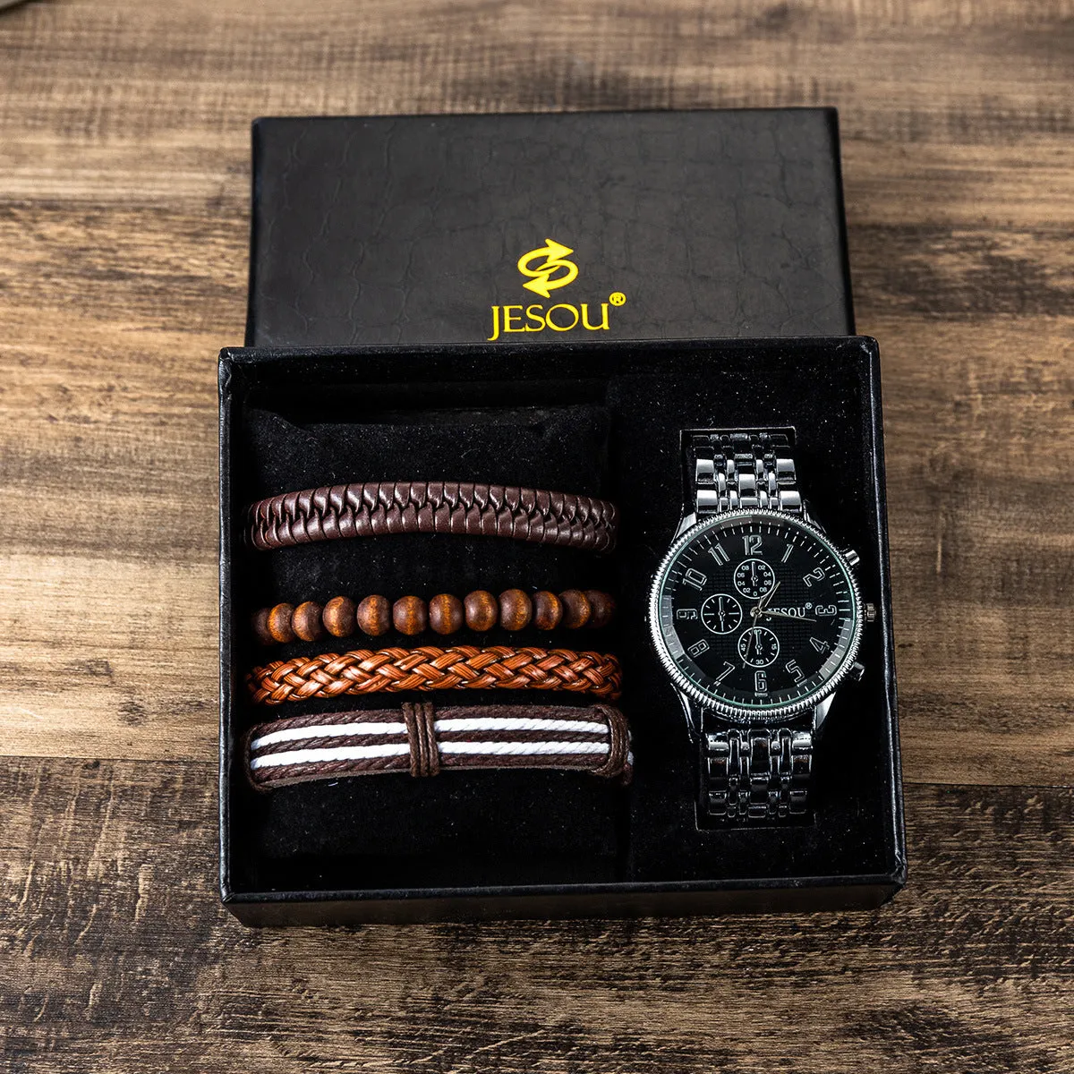 Steel band sport quartz watch with silver alloy case, stainless steel strap, and single fold buckle