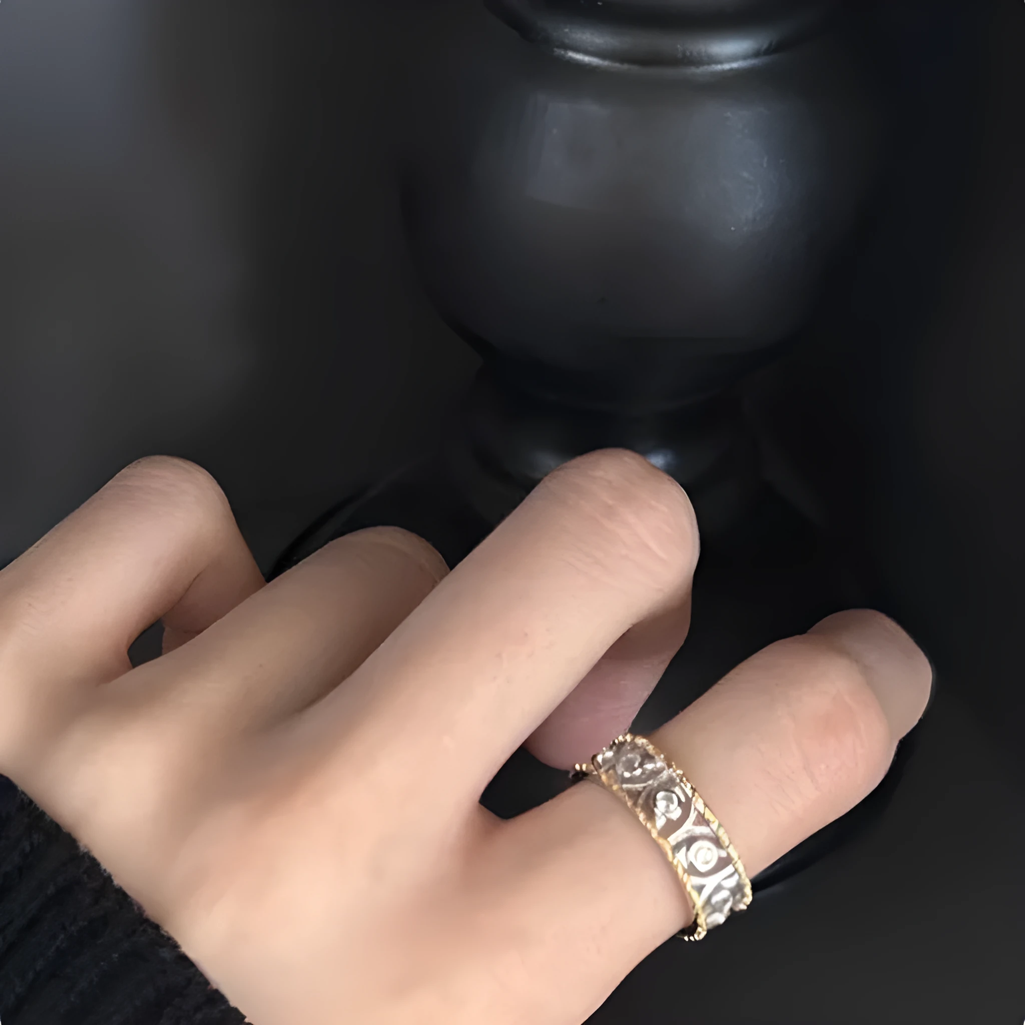 925 sterling silver gold plated French style ring for women simple design