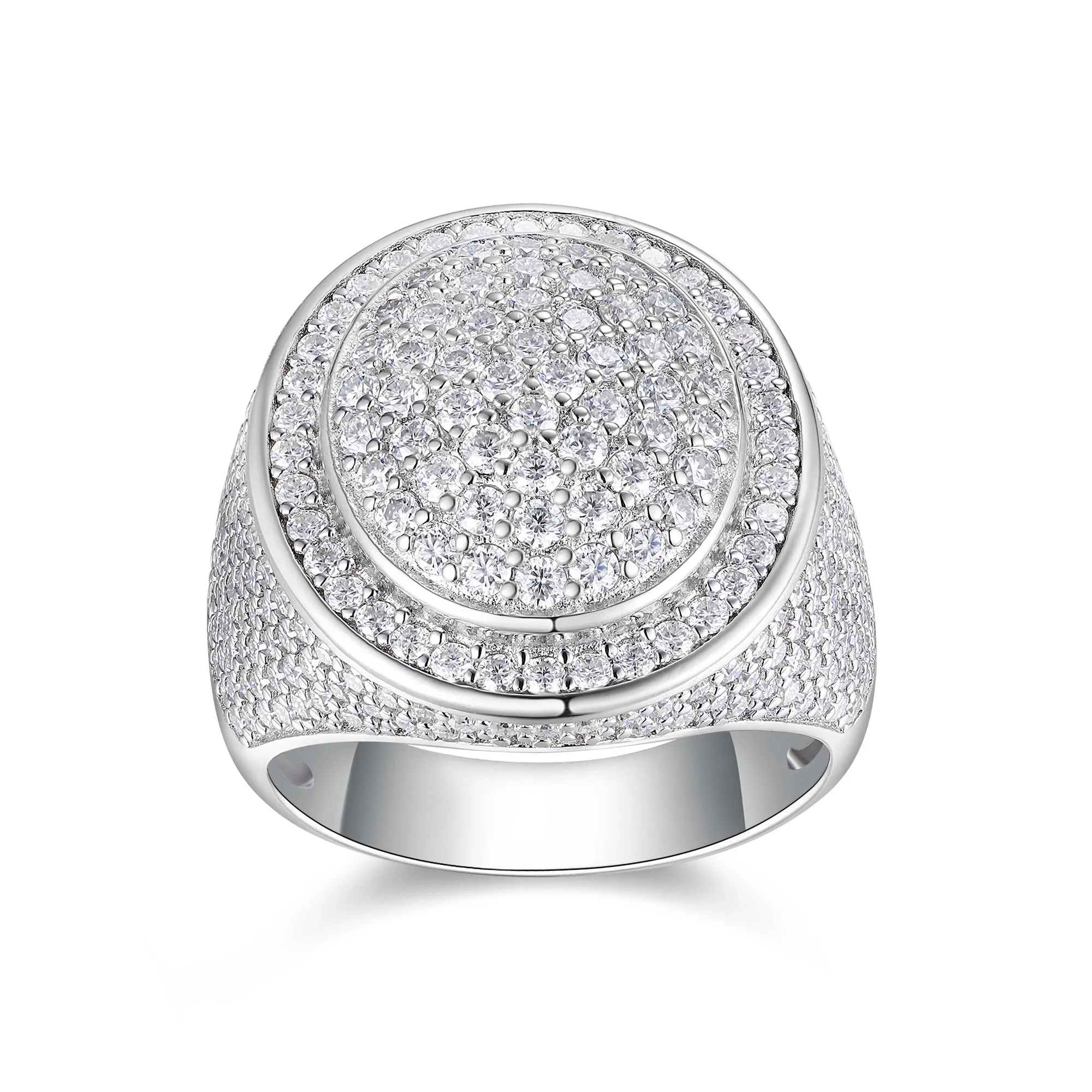 The King Of Hip-hop men's ring set with moissanite stone S925 silver platinum plating gift box