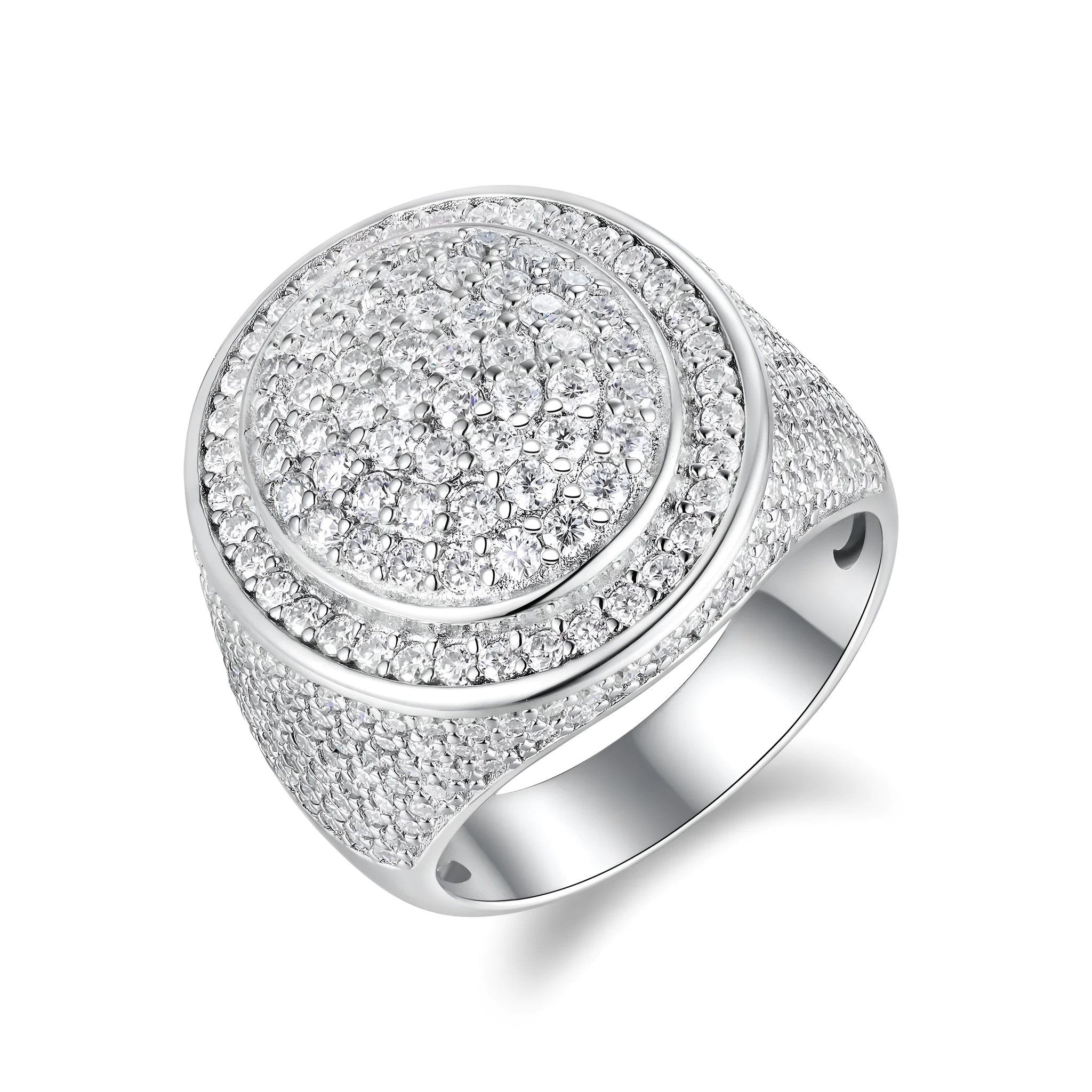 The King Of Hip-hop men's ring set with moissanite stone S925 silver platinum plating gift box