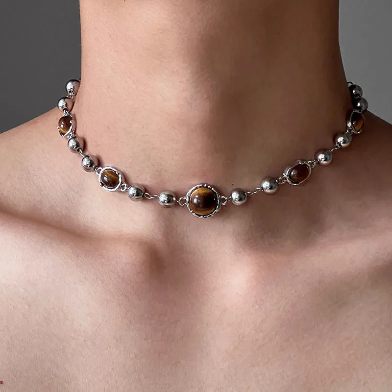 Alloy geometric necklace with electroplated finish in gradient butterfly colour on regular chain