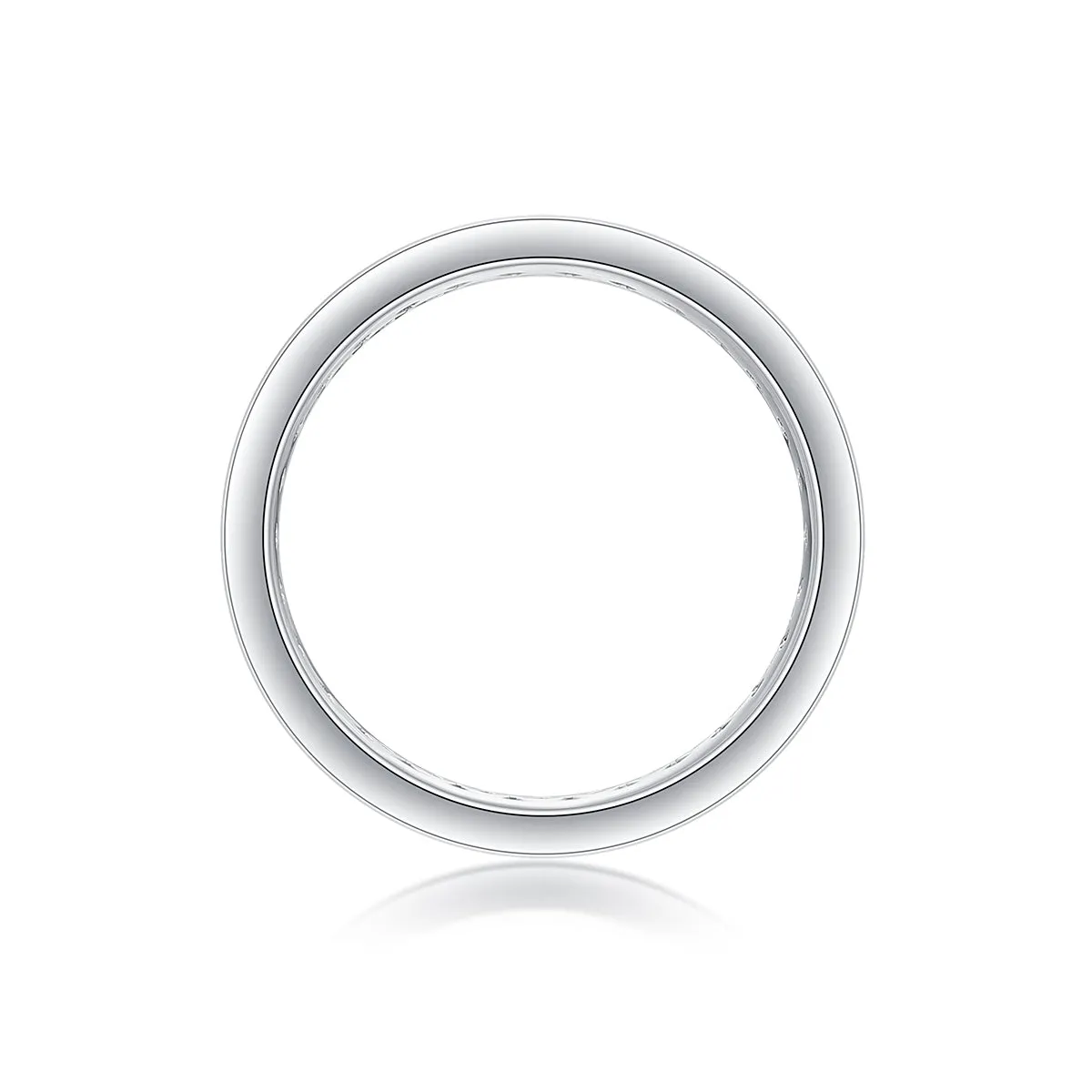 Moissanite star ring with S925 silver platinum-plated band, under 0.1 carat, size 6, showing star-cut stone in gift box
