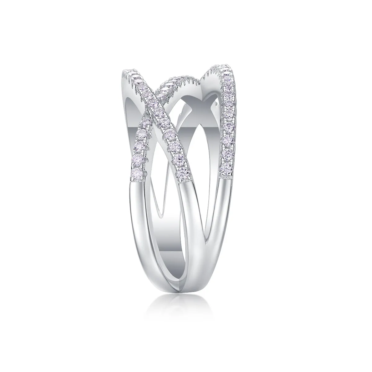 Moissanite wedding ring set in S925 silver with platinum plating, gift box and GRA certificate, size 7