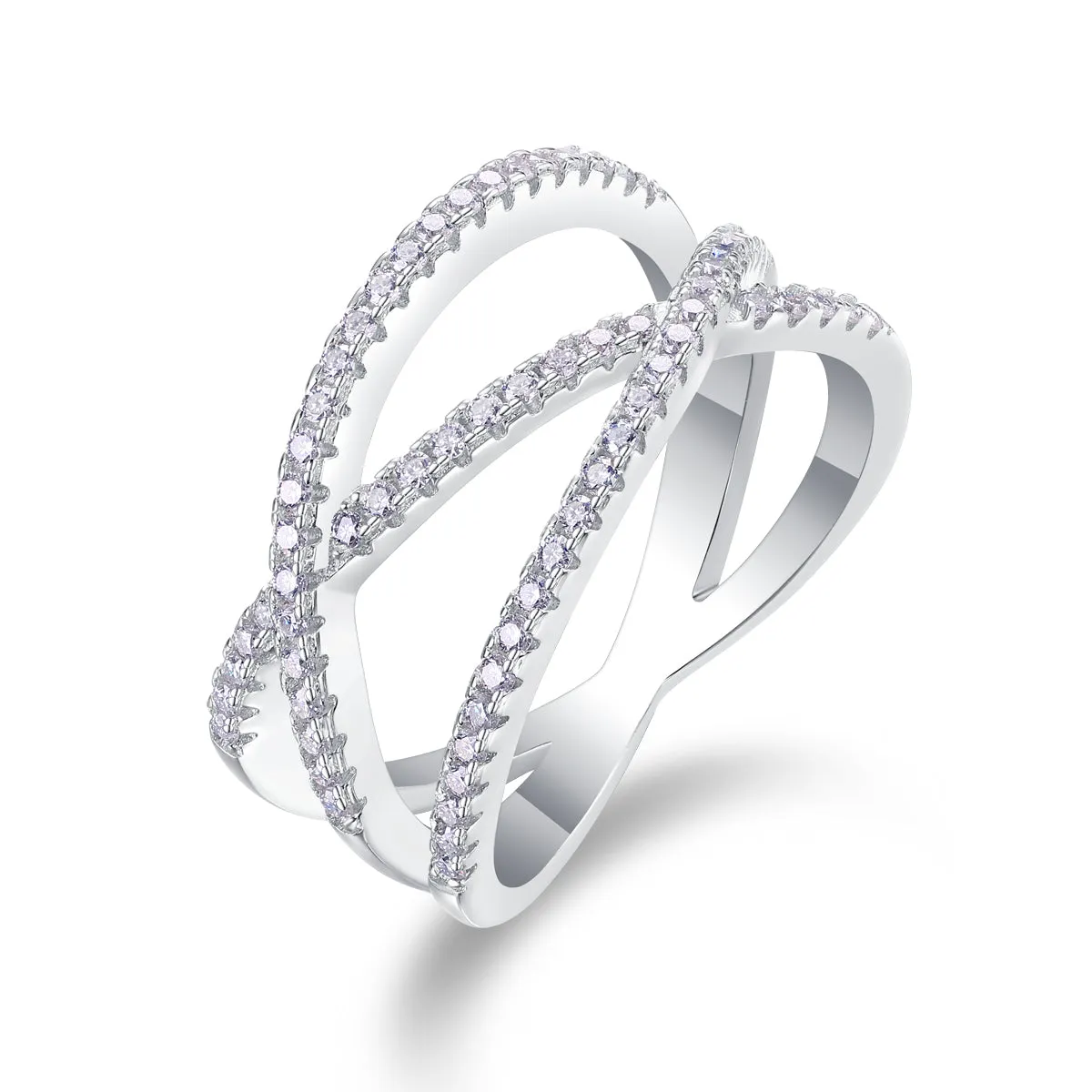 Moissanite wedding ring set in S925 silver with platinum plating, gift box and GRA certificate, size 7