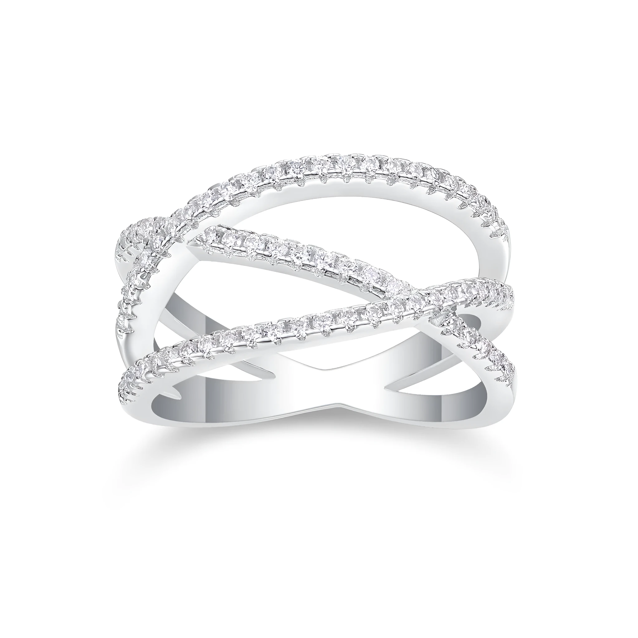 Moissanite wedding ring set in S925 silver with platinum plating, gift box and GRA certificate, size 7