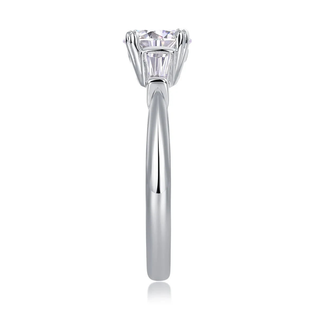GODDNESS 1-carat moissanite wedding ring set in S925 silver with platinum plating, rose gold finish, gift box
