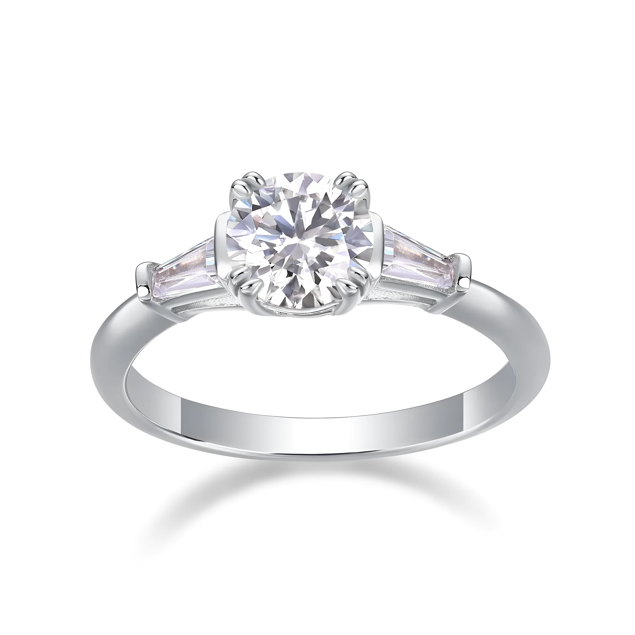 GODDNESS 1-carat moissanite wedding ring set in S925 silver with platinum plating, rose gold finish, gift box