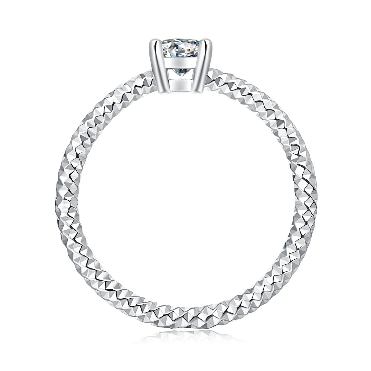 The Bond moissanite wedding ring set with 0.5ct stone platinum-plated S925 silver gift box