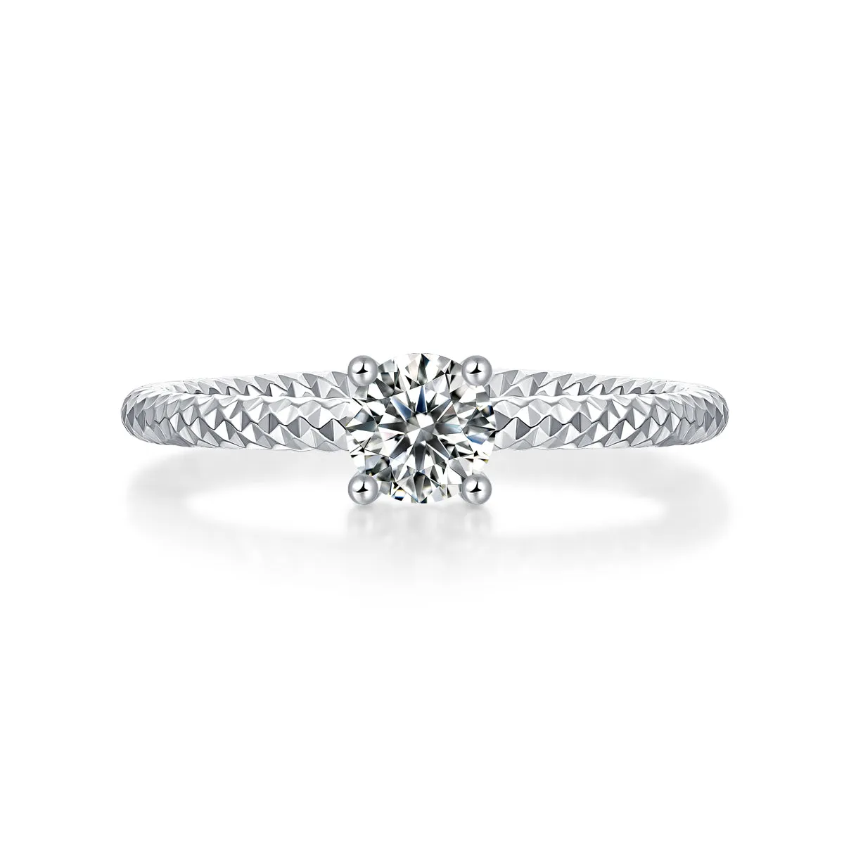 The Bond moissanite wedding ring set with 0.5ct stone platinum-plated S925 silver gift box