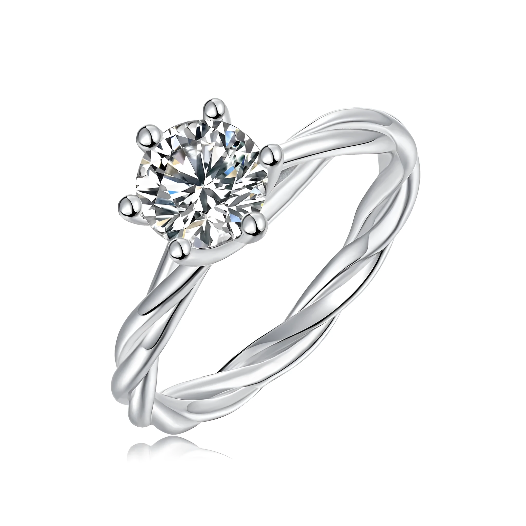 1 carat moissanite men's wedding ring with thorns vine design, S925 silver platinum plated, gift box, sizes 5-9