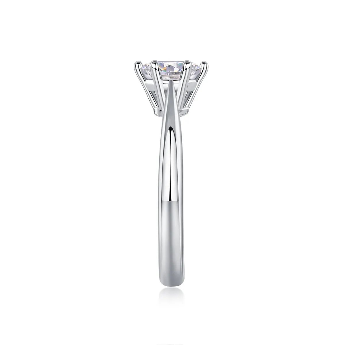 Moissanite wedding ring set with 1 carat S925 silver platinum plating diamond testable in a gift box
