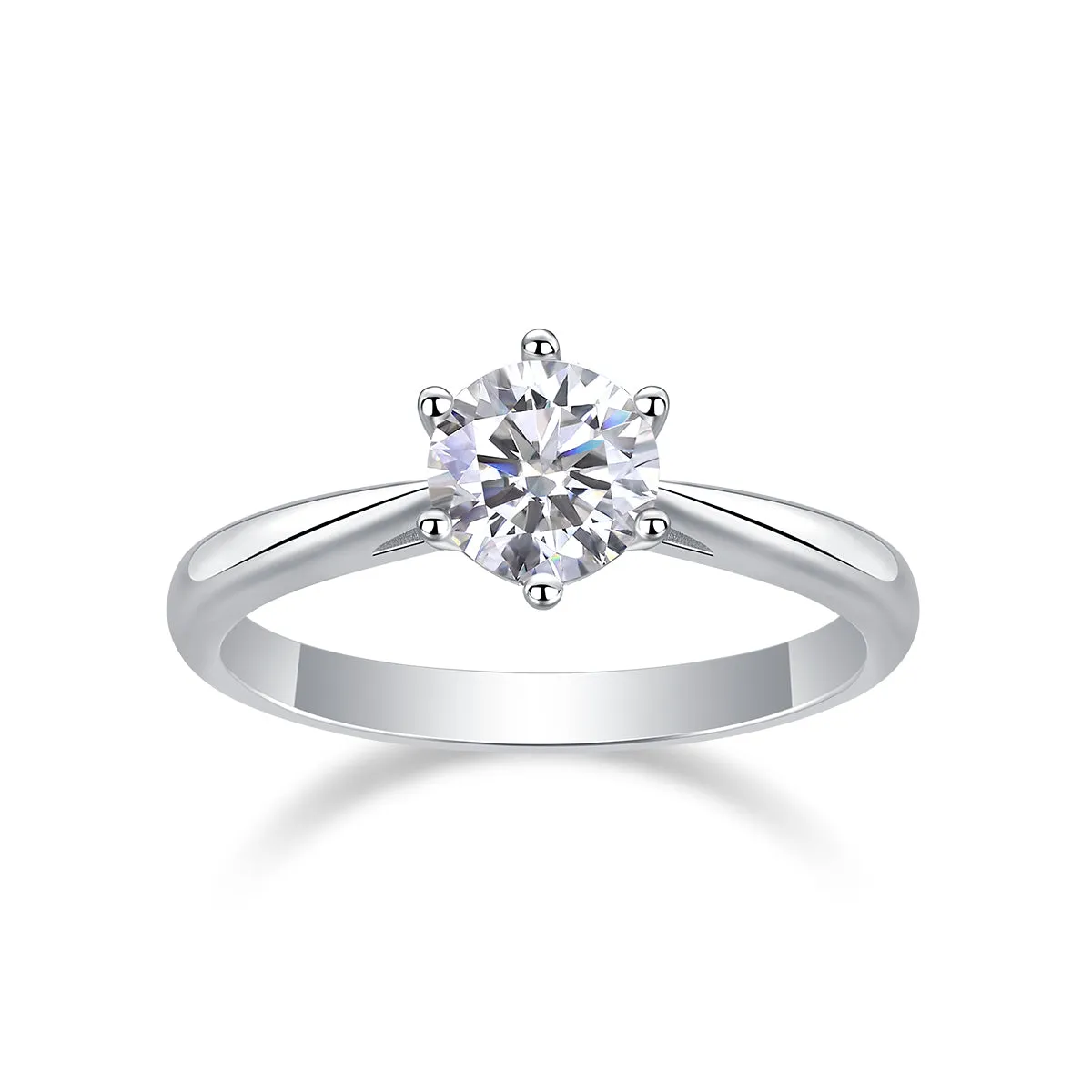 Moissanite wedding ring set with 1 carat S925 silver platinum plating diamond testable in a gift box