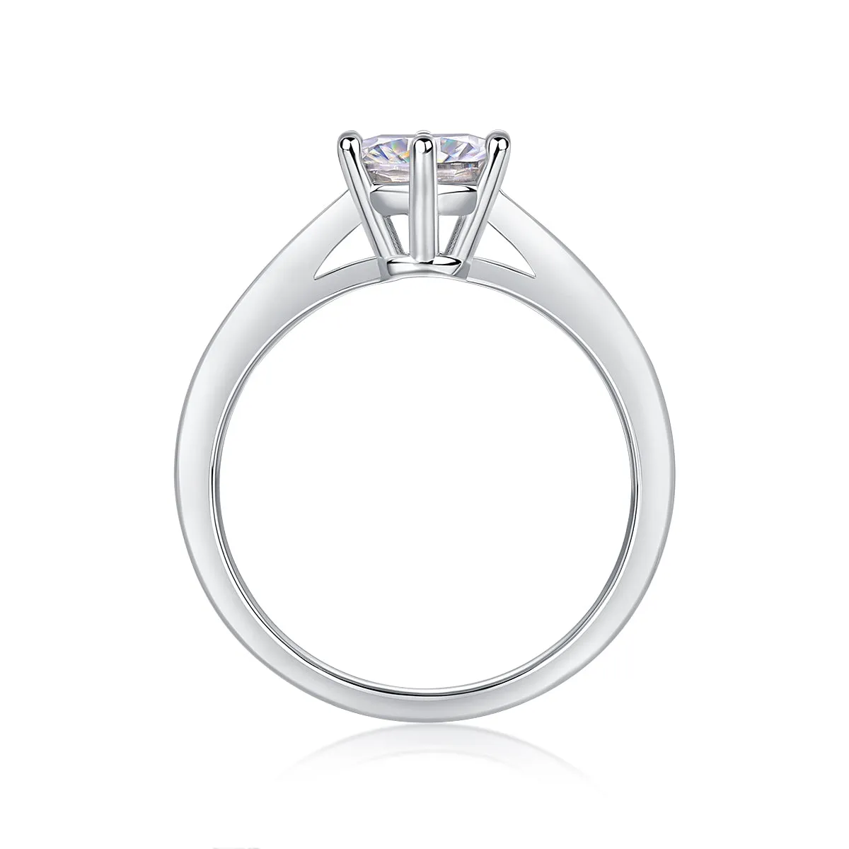 Moissanite wedding ring set with 1 carat S925 silver platinum plating diamond testable in a gift box