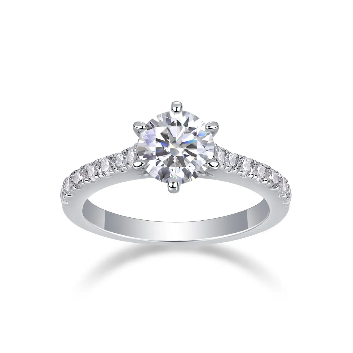 1-carat moissanite wedding ring set, S925 silver platinum plated, gift box, ring sizes 5-9