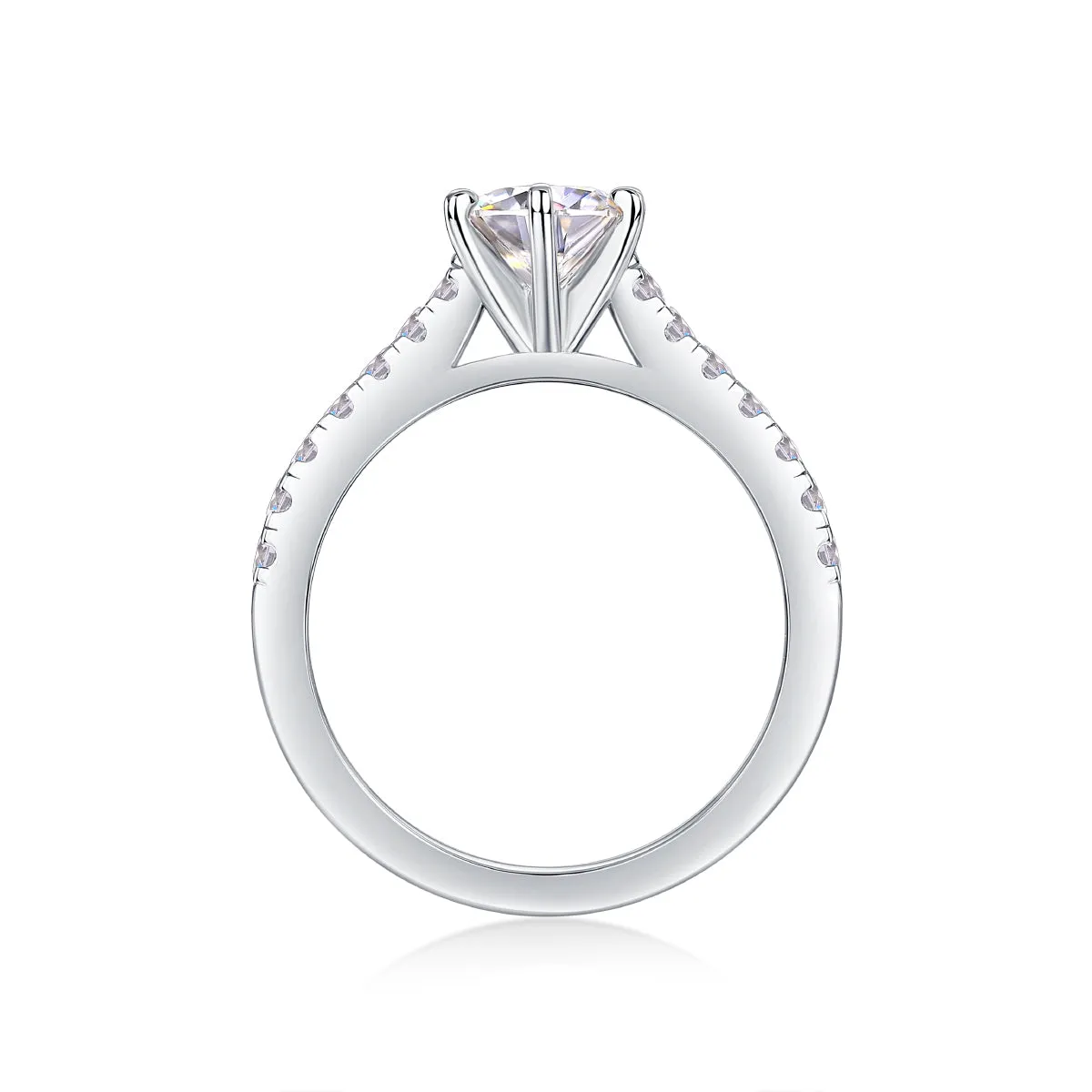 1-carat moissanite wedding ring set, S925 silver platinum plated, gift box, ring sizes 5-9