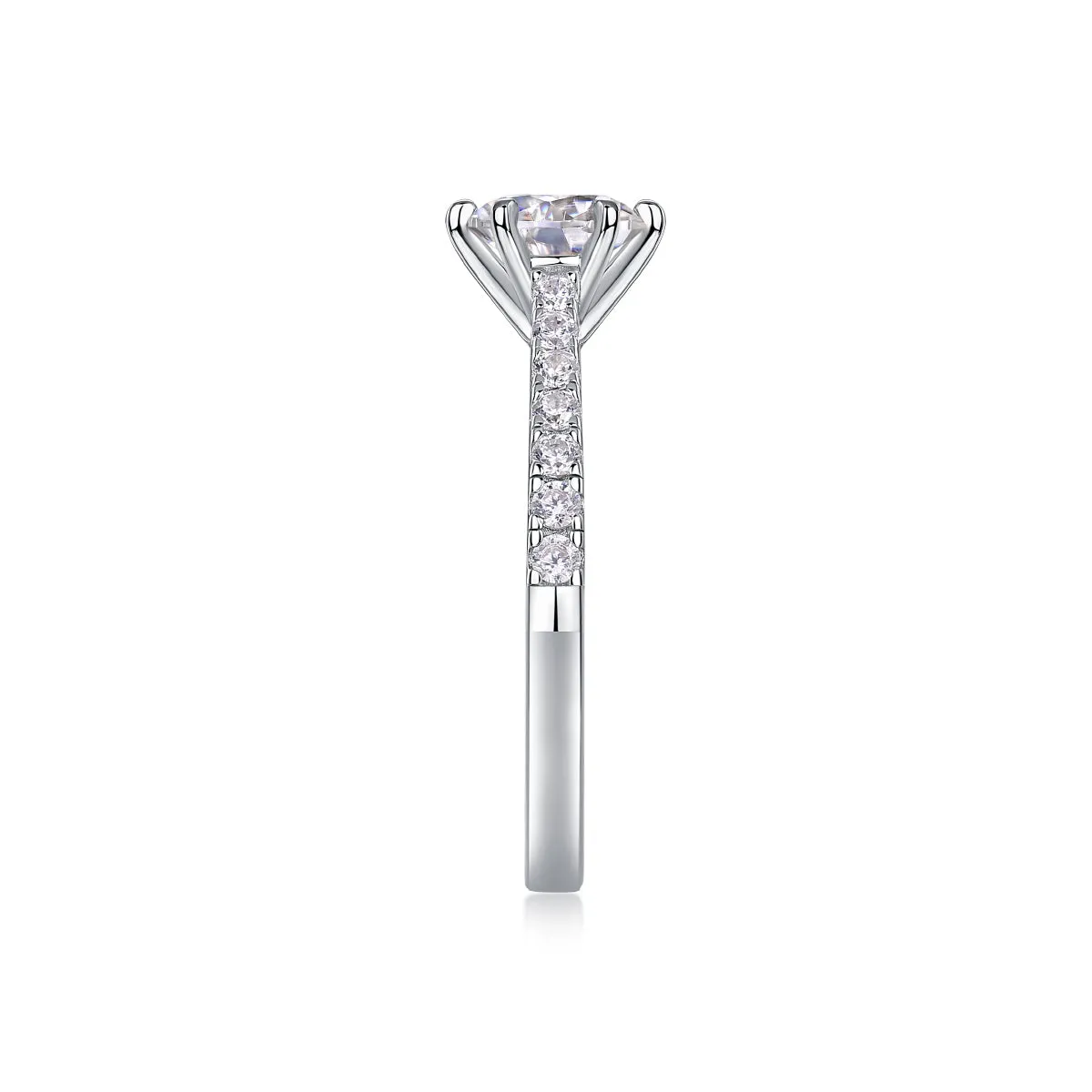 1-carat moissanite wedding ring set, S925 silver platinum plated, gift box, ring sizes 5-9