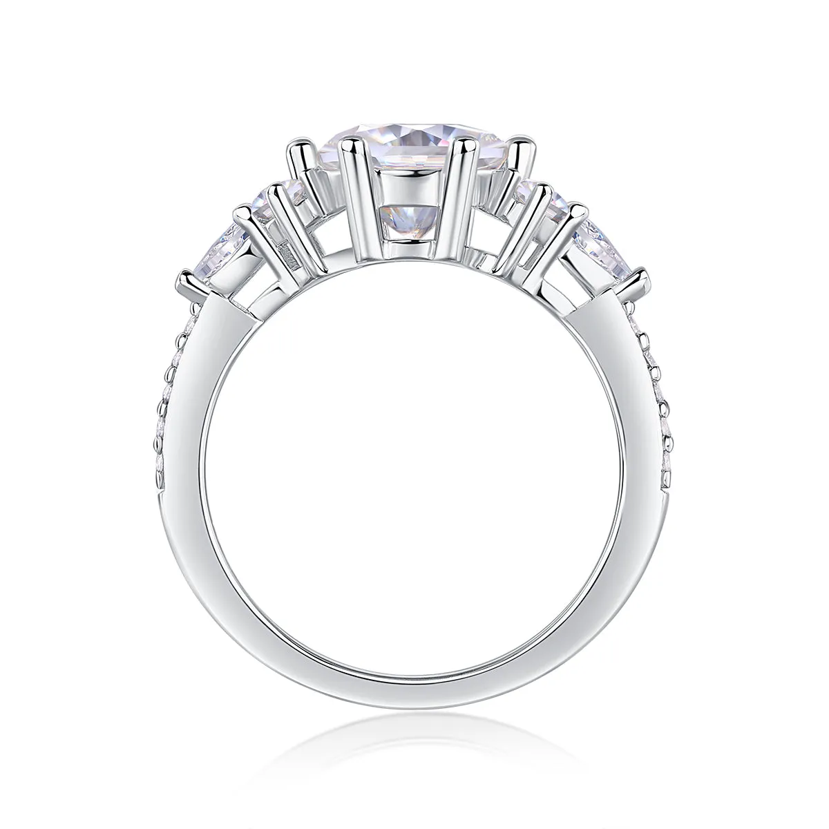 2 carat moissanite wedding ring set S925 silver platinum plated with GRA certificate in gift box