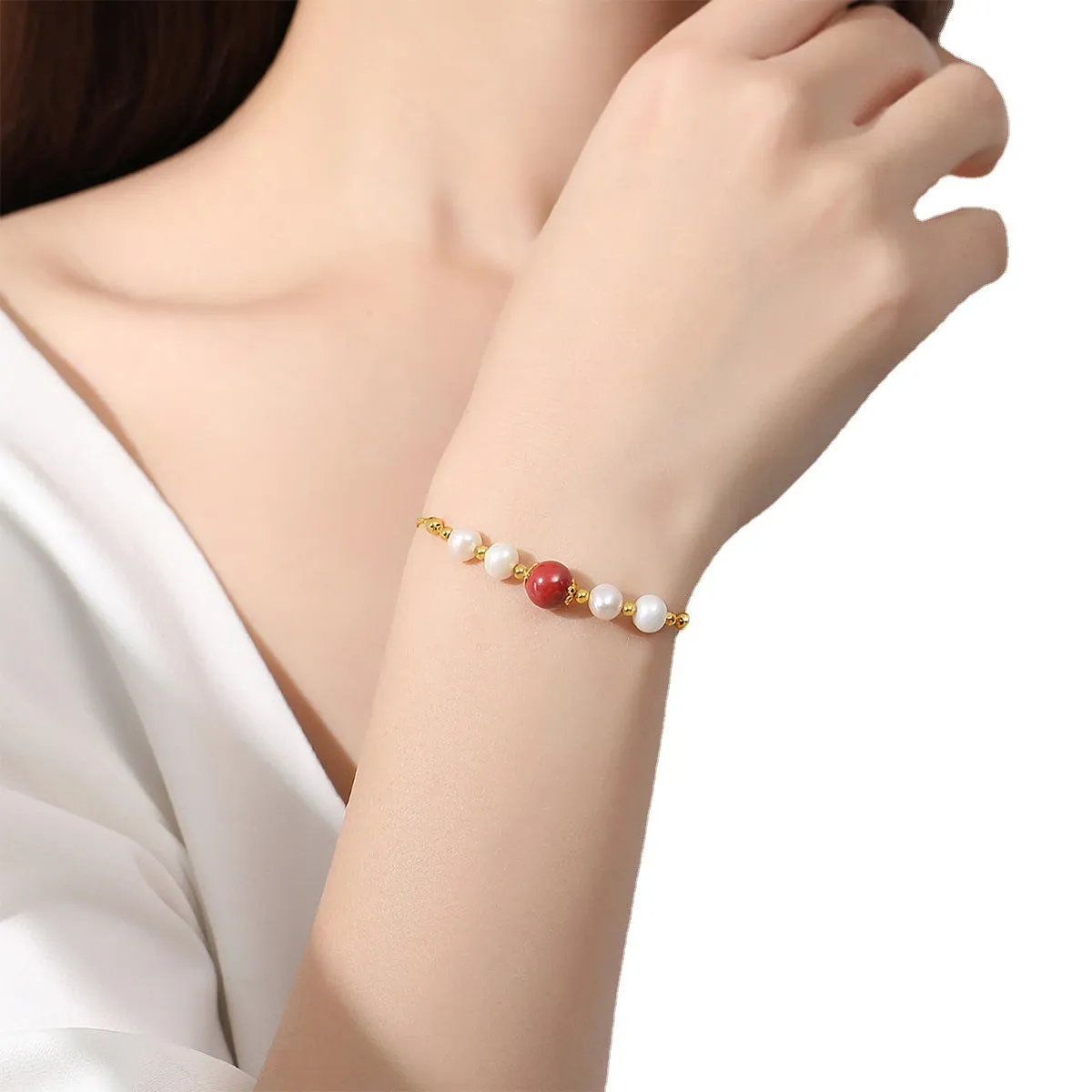 Yellow retro 925 silver bracelet for women with adjustable free size