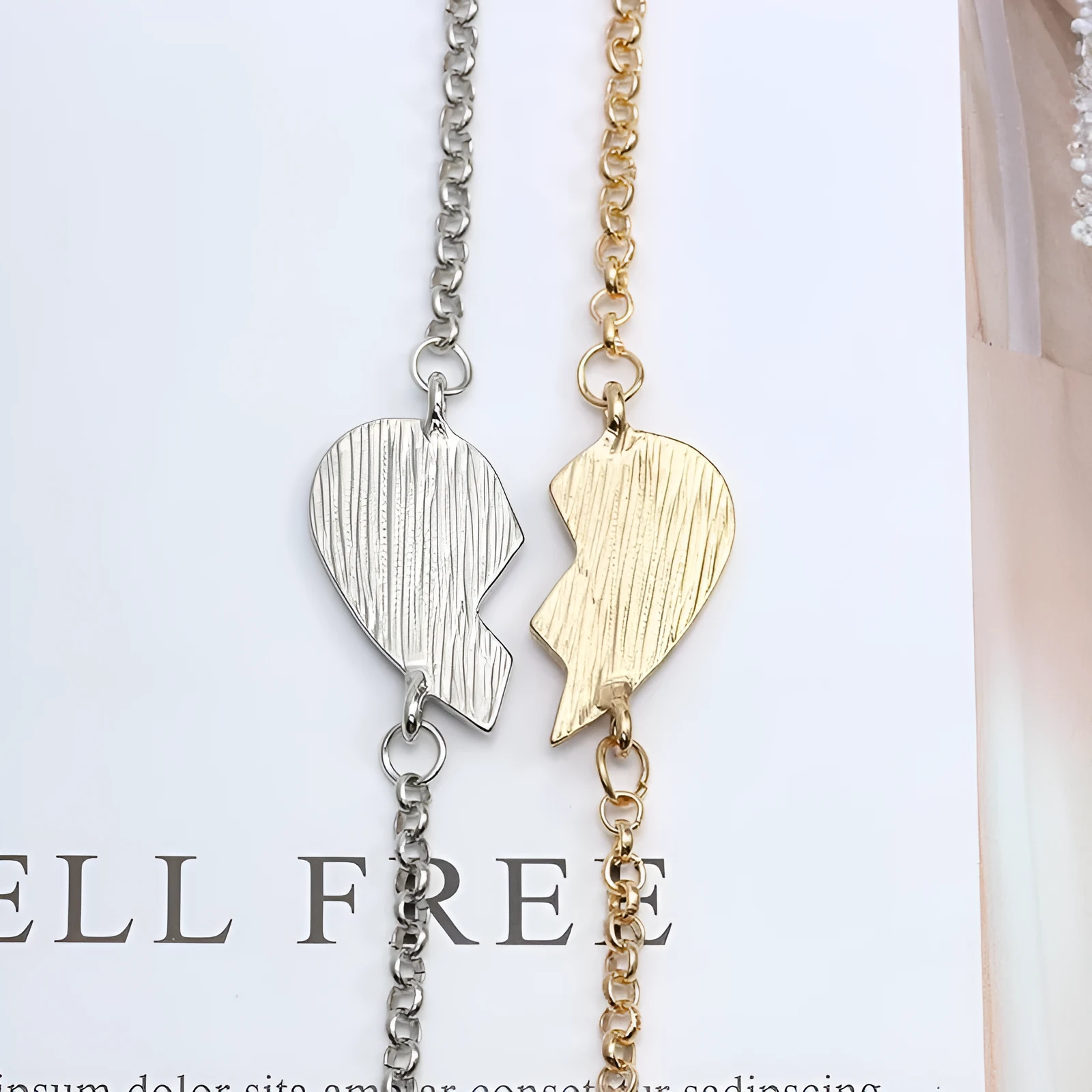 Heart shape alloy bracelet with dripping oil finish and inlaid gems in gold and silver colours