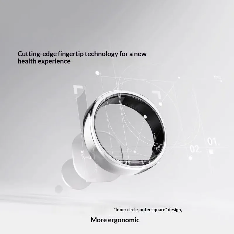 Personality multifunctional Bluetooth smart AI ring in Black, Gold, and Silver with heart rate monitoring touch screen