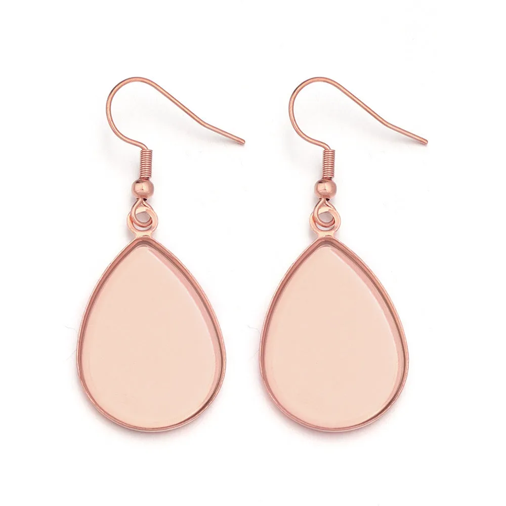 DIY jewellery earring accessory in stainless steel with electroplated finish and Huizhou style pattern