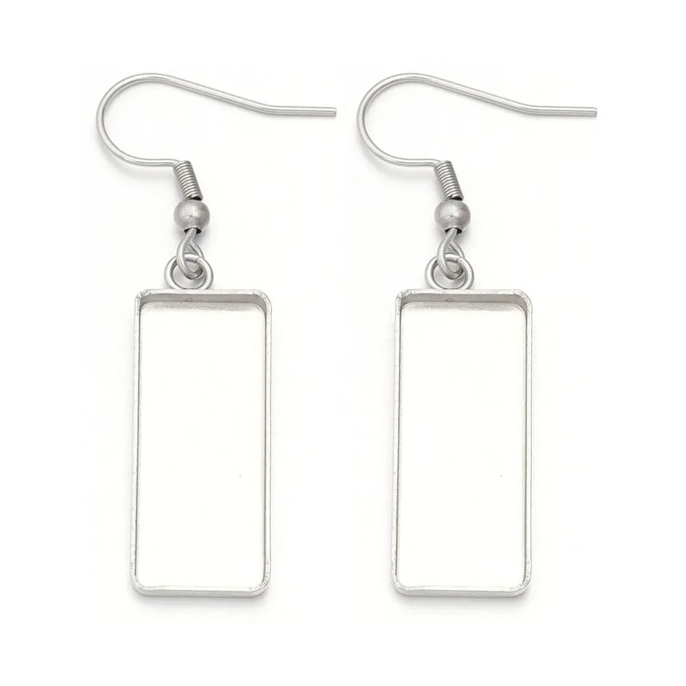DIY jewellery earring accessory in stainless steel with electroplated finish and Huizhou style pattern
