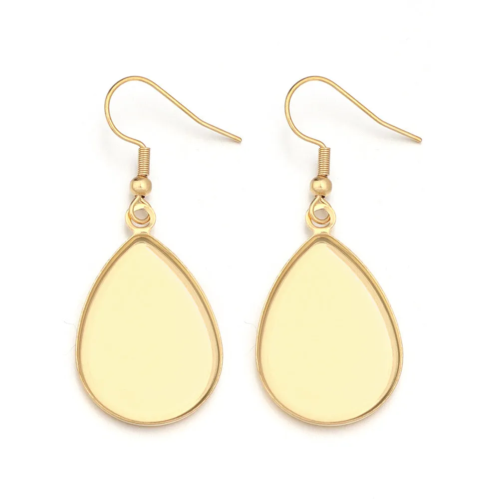 DIY jewellery earring accessory in stainless steel with electroplated finish and Huizhou style pattern