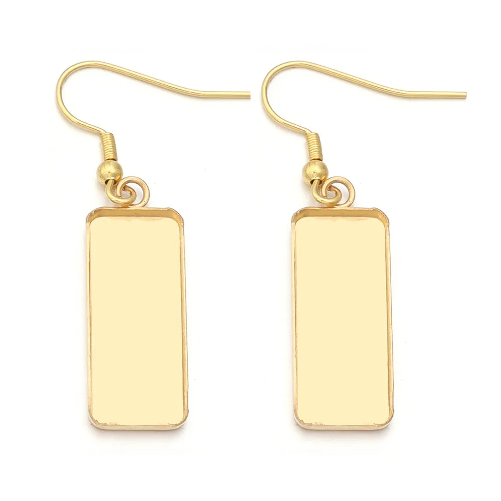 DIY jewellery earring accessory in stainless steel with electroplated finish and Huizhou style pattern