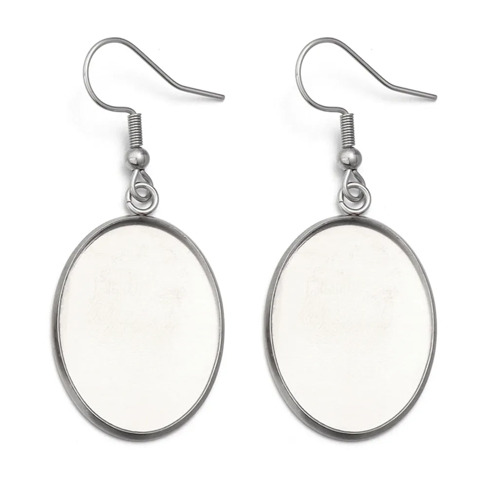 DIY jewellery earring accessory in stainless steel with electroplated finish and Huizhou style pattern