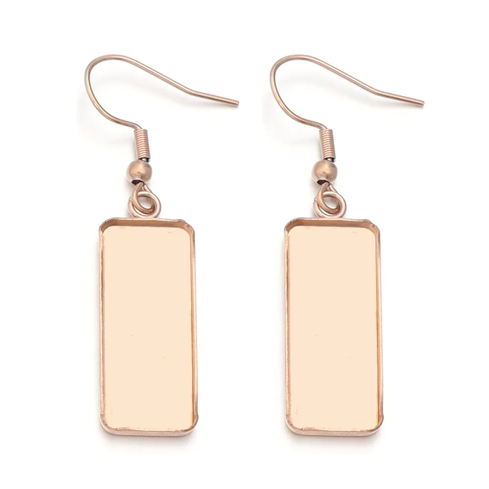DIY jewellery earring accessory in stainless steel with electroplated finish and Huizhou style pattern