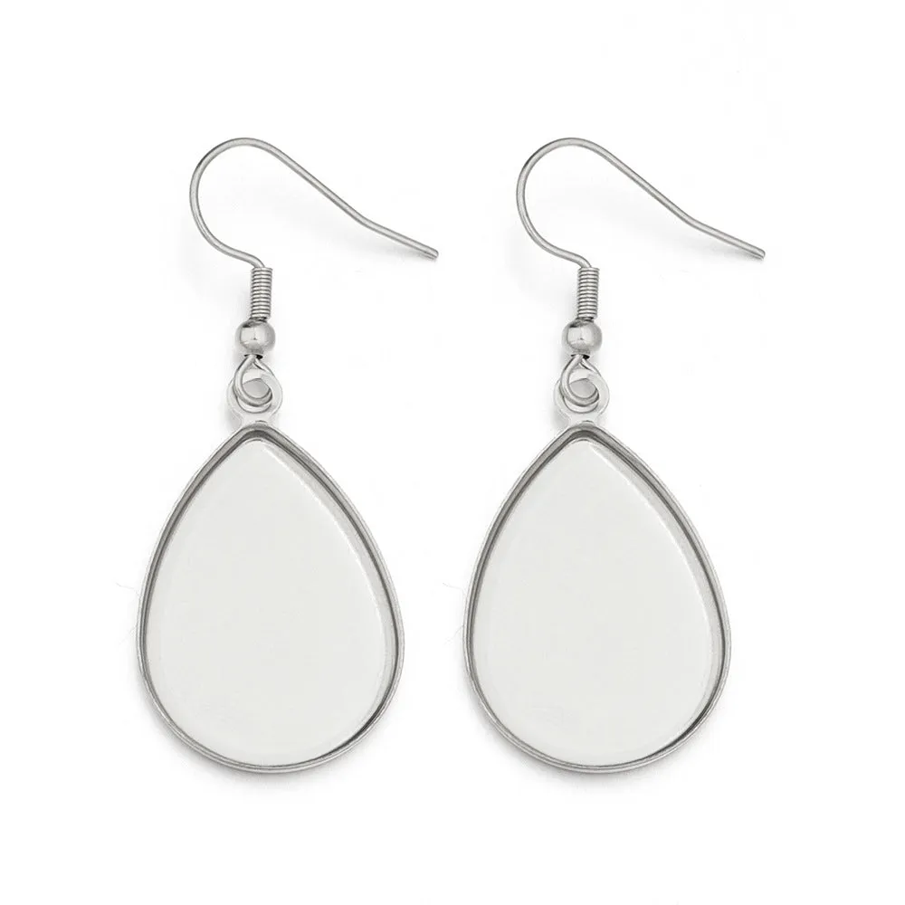 DIY jewellery earring accessory in stainless steel with electroplated finish and Huizhou style pattern