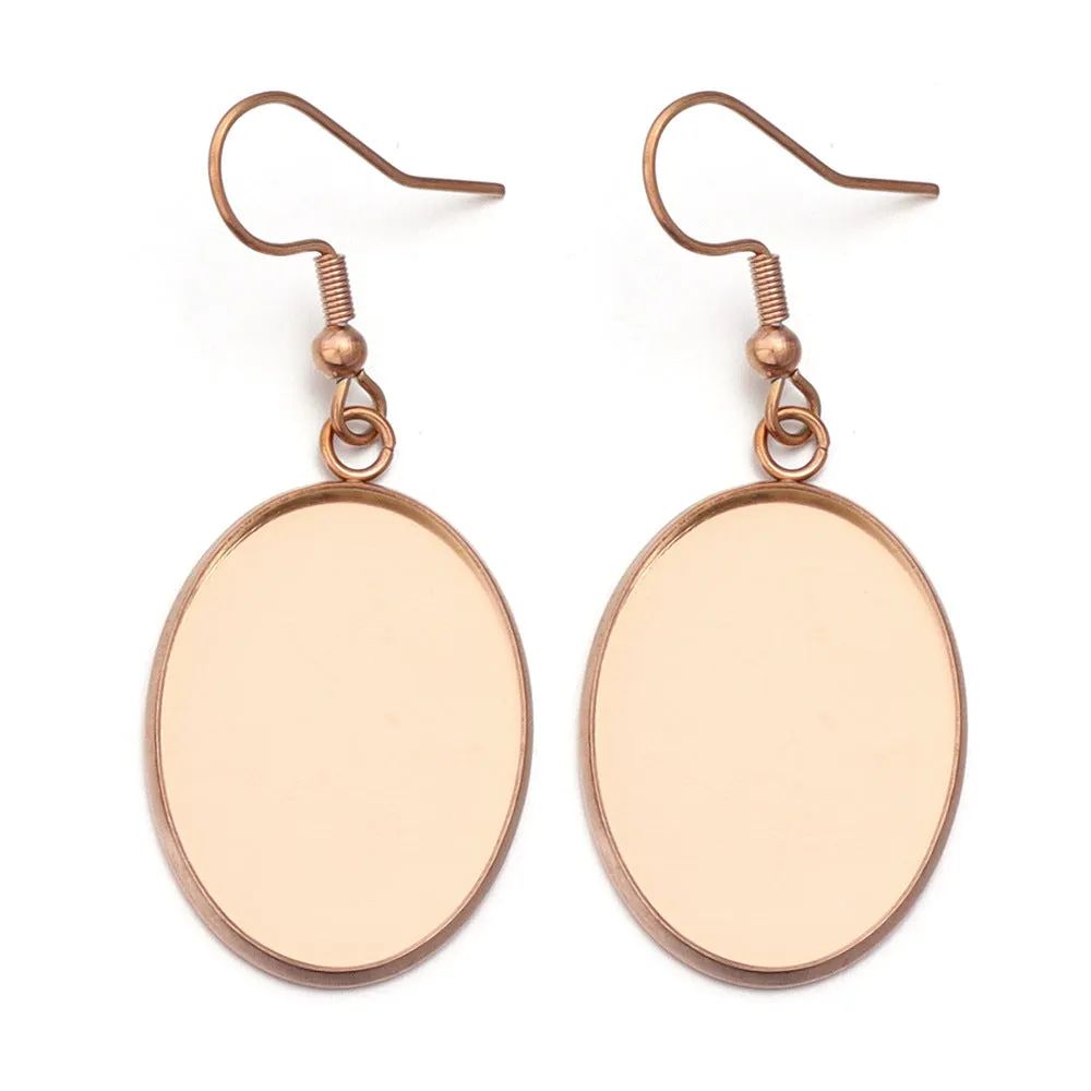 DIY jewellery earring accessory in stainless steel with electroplated finish and Huizhou style pattern