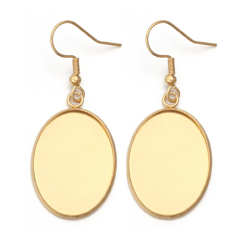 DIY jewellery earring accessory in stainless steel with electroplated finish and Huizhou style pattern