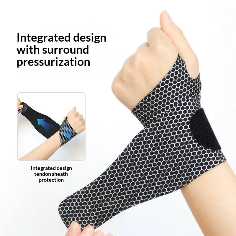 Lycra elastic wristband seamless adjustable sports strap in black with honeycomb texture
